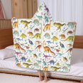thumbnail image 5 of Colorful Dinosaurs Realistic Pattern Hooded Bath Towel，60"x35" for Ages 3 To 12 Kids, Quick Dry Lightweight Soft Microfiber Hood Beach Towel Cover Up for Kids, 5 of 7