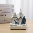 thumbnail image 2 of Resin Christmas Scene Village Houses Town with Warm White LED Light Battery Operate Christmas,Lighting UP DIY Christmas Doll Figurine Tiny Resin House Village Building, 2 of 5