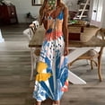 thumbnail image 2 of SMihono Fashion Women's Summer Spaghetti Strap V-Neck Floral Print Maxi Dress Loose Beach Party Long Dresses Blue 12, 2 of 5