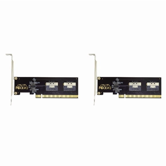 2X PCIe 4.0 X16 to 4 Ports NVMe-Compatible Expansion Card PCI-E /3 SlimSAS 8I SFF8654 Graphics Card Adapter