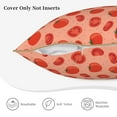 thumbnail image 5 of Haiem Tomato Print Velvet Soft Solid Decorative Square Throw Pillow Covers Set with Elegant Piping Christmas Cushion Case for Sofa Bedroom Car-18"x18", 5 of 8