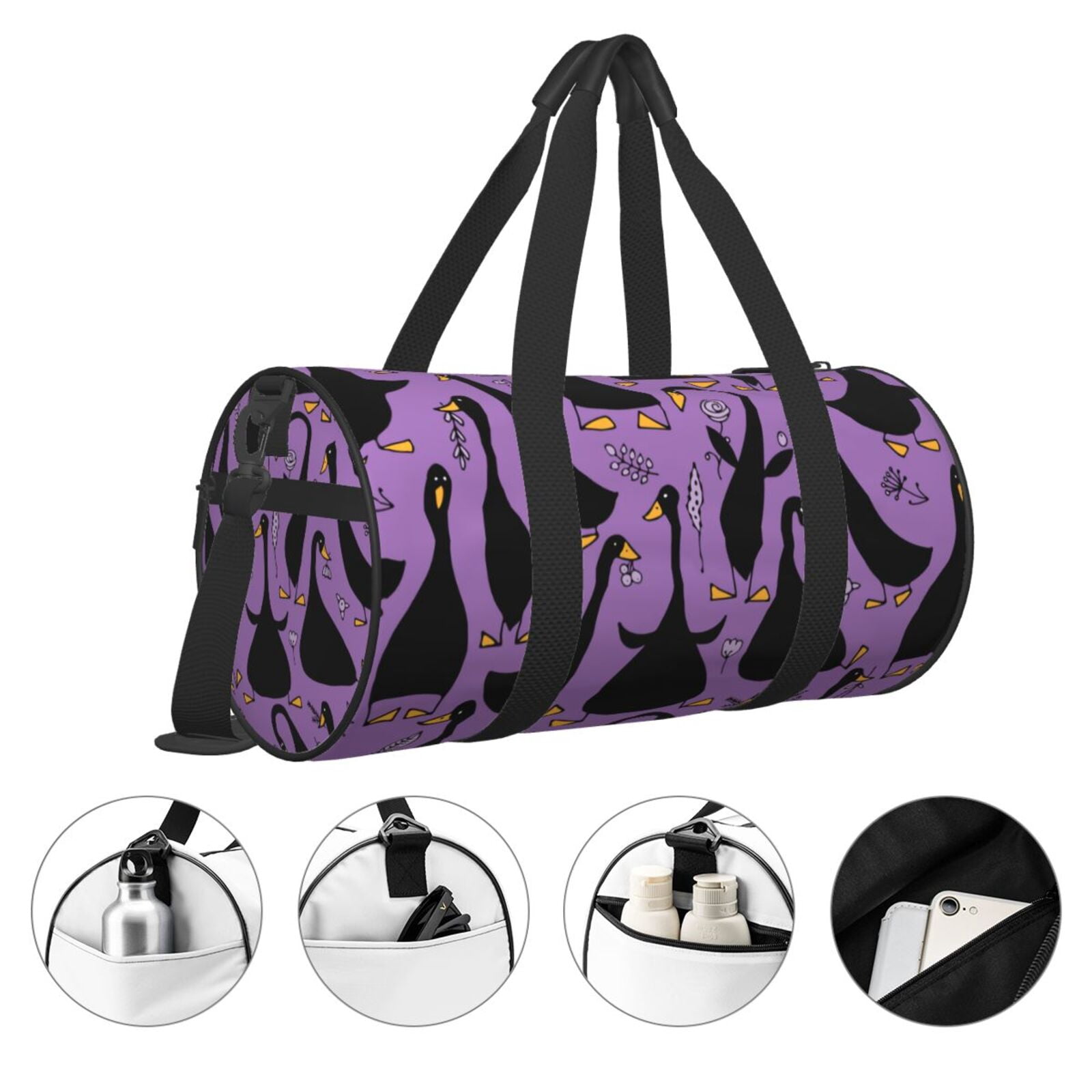 Vsdgher Funny Goose 45L Foldable Duffel Bag, Sports Gym Bag,Overnight Bag, Portable Weekender Bag for Airplanes