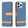 thumbnail image 2 of Feishell Case for iPhone 16 Pro Max Cloth Texture Premium PU Leather Simple Wallet Case [Credit Card Slots] [Kickstand] [Magnetic Closure] [Wrist Strap] Shockproof Flip Cover,Darkblue, 2 of 8
