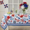 thumbnail image 5 of 4th of July Tablecloth Waterproof Fabric Oblong Memorial Day Red White and Blue Table Cloth, Patriotic Decoration Perfect for Kitchen Dinner,Restaurant,Outdoor Table Cover 60"x 84" Oblong/Rectangle, 5 of 6