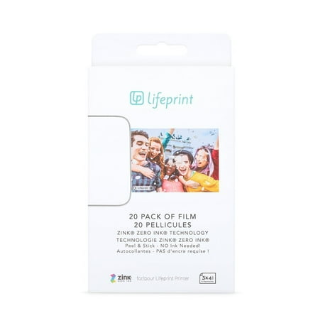 Lifeprint Photo Paper 3x4.5 - Sticky Back 20 Pack