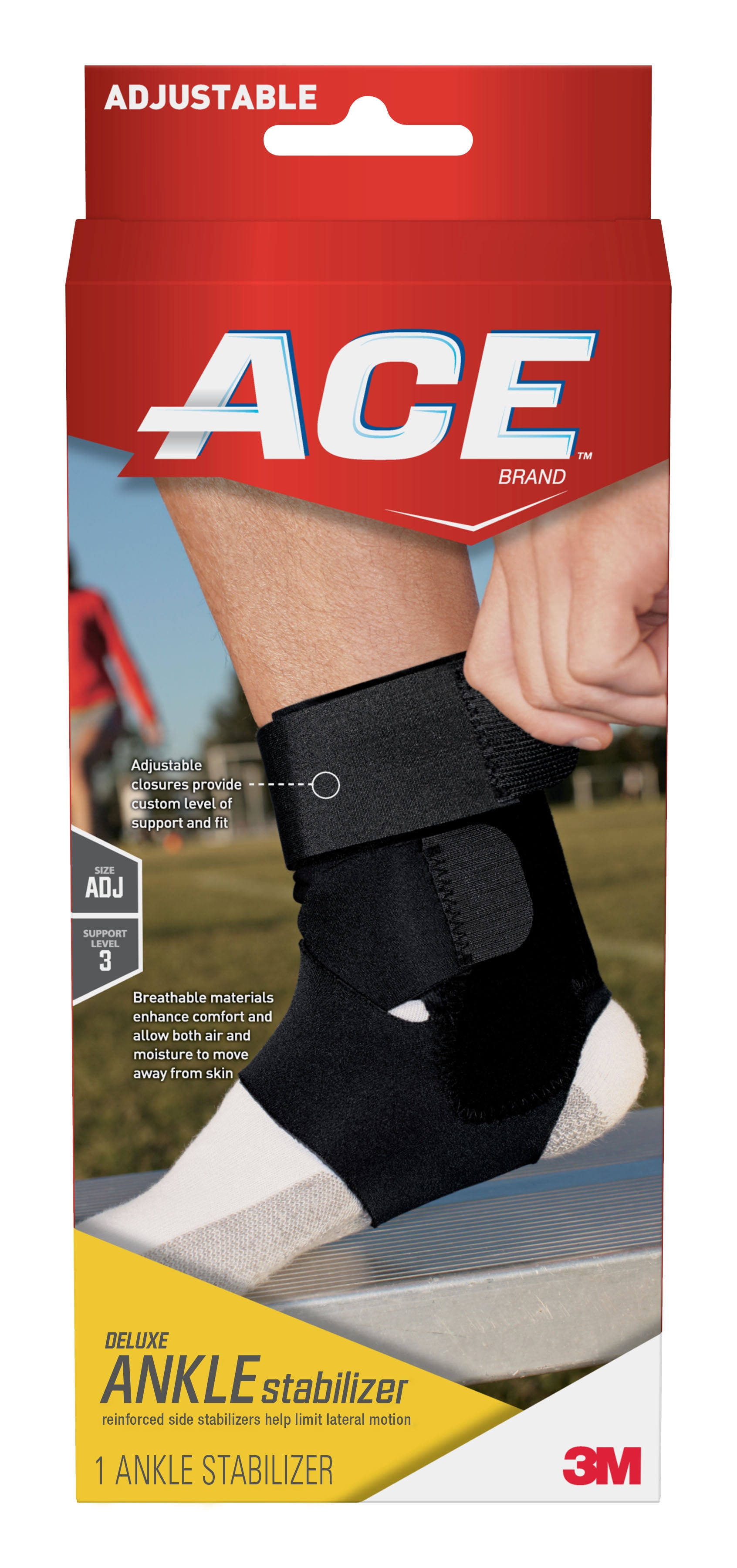 ACE Ankle Brace w/Stabilizer 209605, Adjustable - Walmart.com