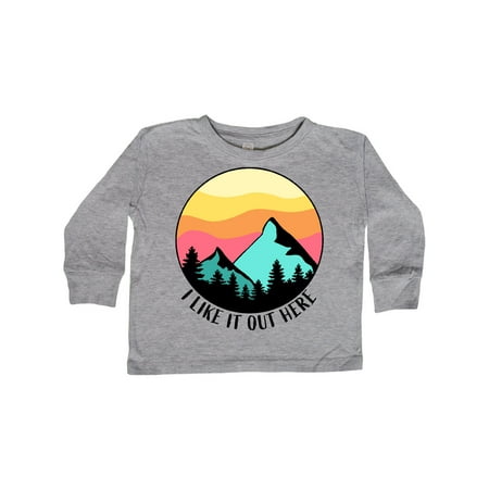 

Inktastic I Like it Out Here Mountains at Sunset Gift Toddler Boy or Toddler Girl Long Sleeve T-Shirt