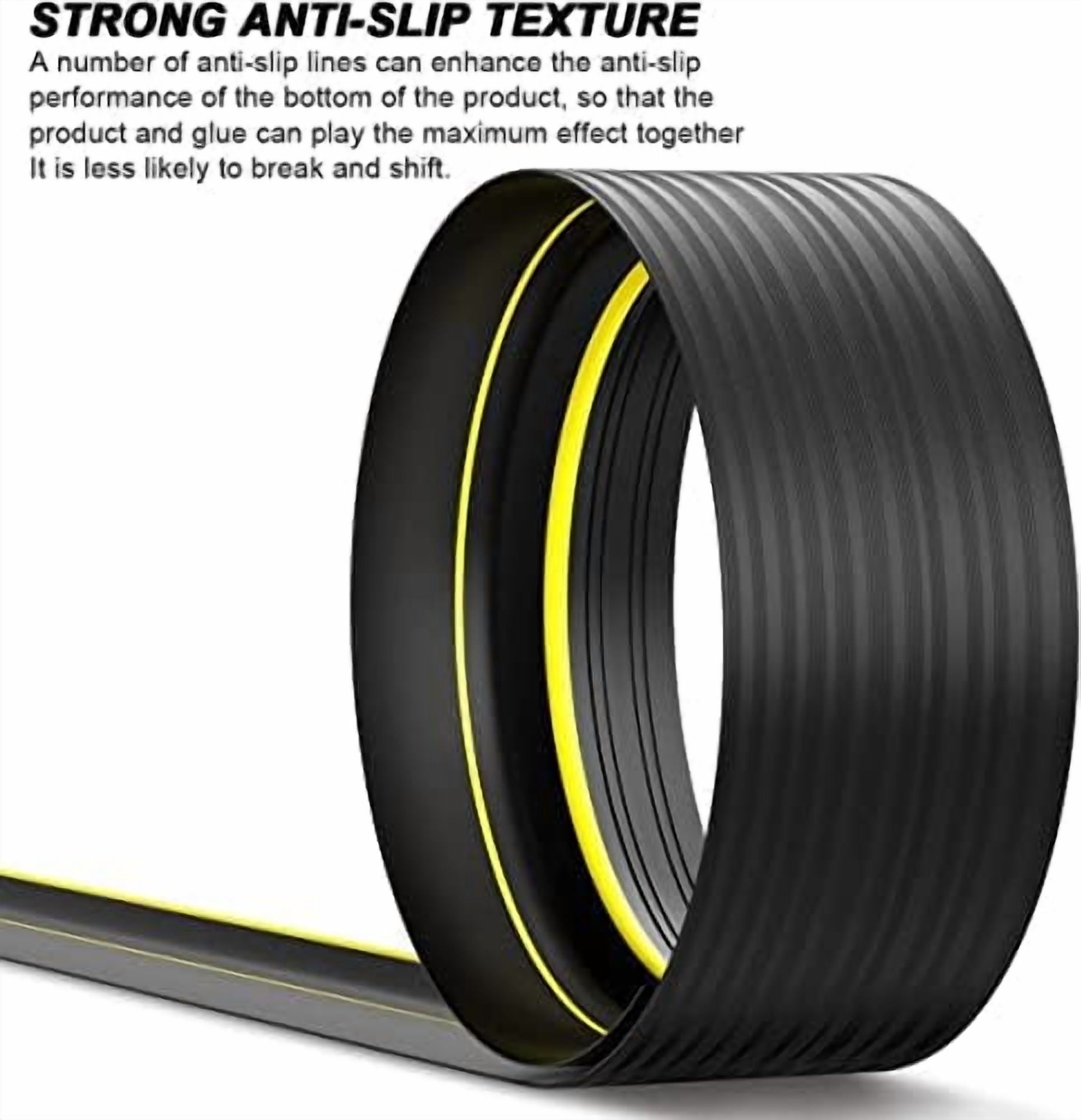 Universal Garage Door Threshold Seal Strip 20FT Kit, Bottom Waterproof Rubber Weather Stripping Replacement（Yellow, 2 Adhesive）