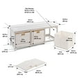 thumbnail image 4 of Badger Basket Kid's Storage Bench with Woven Top and Baskets 2.7 Cu ft.  - White, 4 of 9