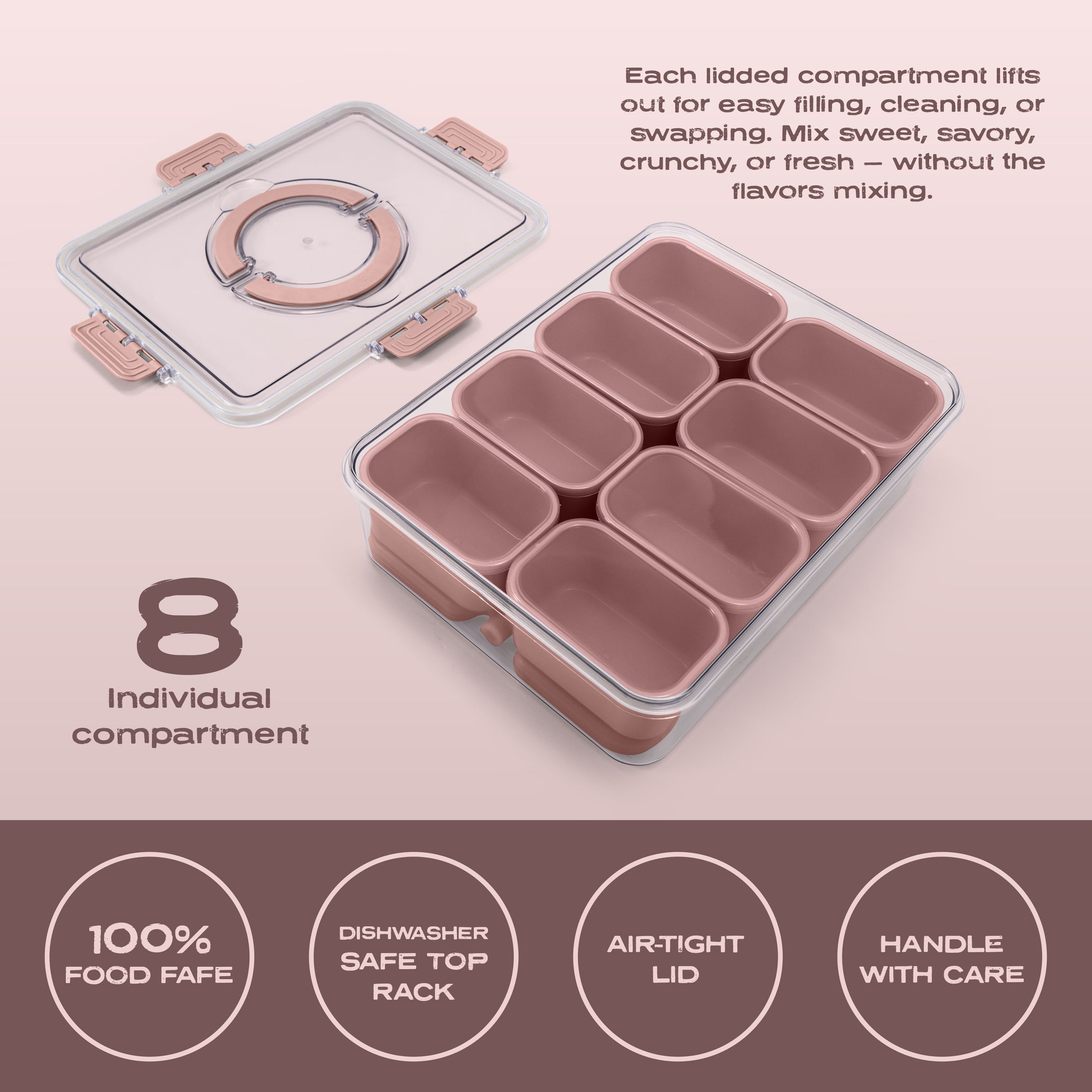 Cook with Color 8-Compartment Snack Box Food Storage Carrier