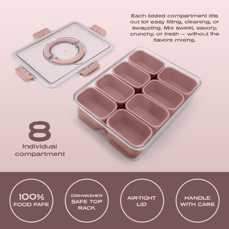 Cook with Color 8-Compartment Snack Box Food Storage Carrier with