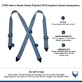 thumbnail image 4 of CTM  Elastic Plastic Clip-End TSA Compliant Airport Suspenders (Men), 4 of 4