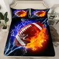 thumbnail image 2 of Homewish Rugby Sport Game Queen Sheet Sets,Football Lovers Flat Sheet,Wbrown Orange Black Queen Fitted Sheet For Boys Kids,Super Cozy Room Decor,4 Pieces, 2 of 7