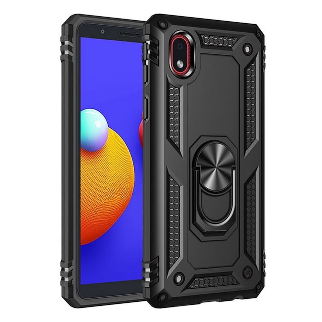 Funda de teléfono para Samsung A01 Core de Uso Rudo Shockproof + Cristal 9D