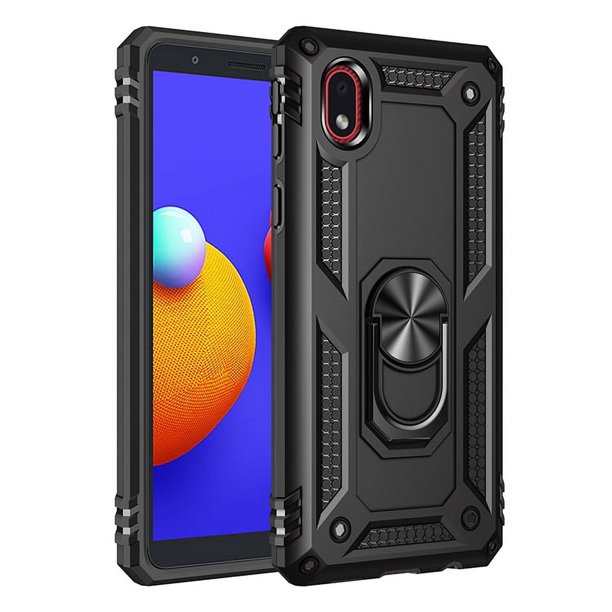 Funda de teléfono para Samsung A01 Core de Uso Rudo Shockproof + Cristal 9D