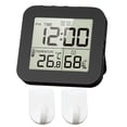 thumbnail image 1 of Tnarru Digital Alarm Clock Digital Bathroom Clock Electronic LED Time Display Bedside Clock Temperature Display for Dormitory Office 2Pcs Hooks Black, 1 of 8