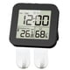 thumbnail image 1 of Reloj despertador digital ligero multifuncional función de repetición baño digital 2 ganchos negros., 1 of 9