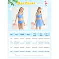 thumbnail image 2 of BULLPIANO Girls Swimsuit 3 Piece Tropical Floral Print Bikini Set Criss Cross Bathing Suit with Drawstring Quick Dry Cover Up Skirt 9-16Y, 2 of 9