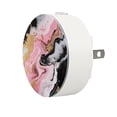 thumbnail image 2 of HemaKayy 2 Pack Plug-in LED Night Light, Plug-In, Dusk To Dawn Sensor, Warm White, Compact, Ambient Lighting, LED Lights for Bathroom, Hallway, Bedroom, Living Room - Unique Marble Texture, 2 of 9