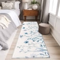thumbnail image 4 of Runner Rug 2 x 6 Ft, Blue Spring Floral Washable Non-Slip Floor Mat for Kitchen Hallway/Entryway, Summer Flowers Botanical Elegant Long Kitchen Runner Area Rugs for Living Room, Low-Profile, 4 of 8