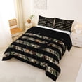 thumbnail image 2 of Manfei Retro American Flag Queen Comforter Set,Patriotic Camo Comforter Sets Queen,Brown Black Stripes Decor,Black Reversible,3pcs,1 Comforter and 2 Pillowcases, 2 of 7