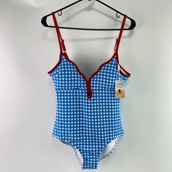 ilzjaua Swimwear,Women Swimsuit Swimwear Scoop Neck Low Back Bathing Suit(L)
