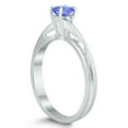 thumbnail image 2 of SZUL Women's Solitaire Oval 5X3MM Tanzanite Gemstone Twist Ring in 10K White Gold, 2 of 4