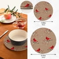 thumbnail image 3 of SKYSONIC 2 pcs Beautiful Winter Cardinal Bird Pot Holders Trivets, Heat Resistant Trivets,Cartoon Christmas Cotton Thread Weave Mats for Hot Pads Pans Pot Bowl Teapot, 3 of 7