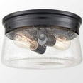 thumbnail image 2 of Varallo Modern Black Flush Mount Ceiling Light Seeded Glass Shade, 2 of 6