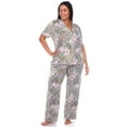 thumbnail image 2 of White Mark Women's Tropical Short Sleeve Button-Down Pajama Set, 2 of 5
