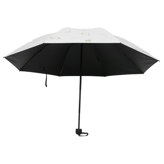 PTOOTP Compact White UV Travel Umbrella Lightweight Portable Sun Rain Shield