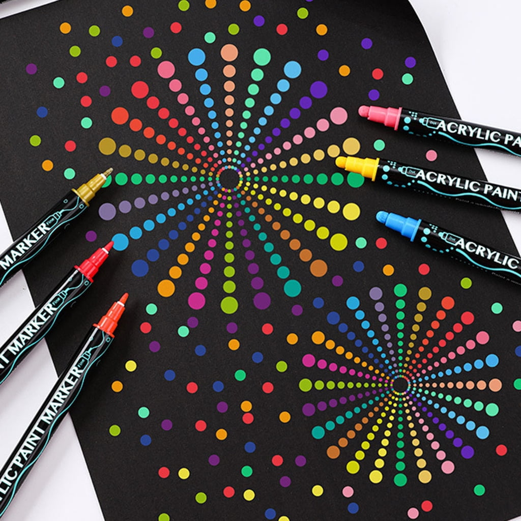 12/24/26/30 Colors Double Ended Acrylic Paint Marker Waterproof Acrylic Marker