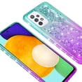 thumbnail image 4 of Compatible for Samsung Galaxy A52 5G Case, with Tempered Glass Screen Protector SOGA Diamond Liquid Quicksand Cover Cute Girl Women Phone Case - Teal / Purple, 4 of 6