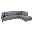 thumbnail image 2 of Ponliving 103.5" 2 Pieces L-Shaped Modern Sectional Sofa with Chaise and Pillows for Living Room Grey Linen Right Hand Facing, 2 of 3