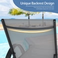 thumbnail image 3 of Walsunny 2 PCS Outdoor Chaise Lounges Chair Aluminum Reclining Patio Lounge Chairs with 5 Adjustable Position Recliner Light Grey, 3 of 7