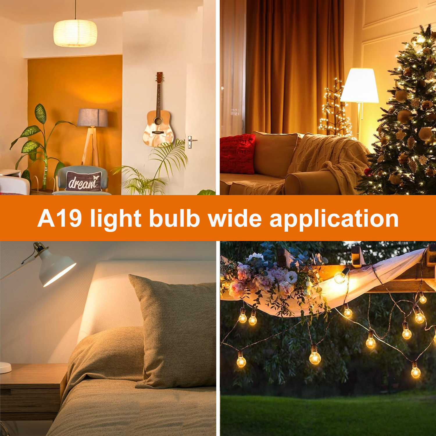 sinvic  A19 E26 Edison Bulb, 6 Pack High Output Dimmable A19 Vintage Light Bulb 806LM 2700K Warm White 8W, Equal 60W, CRI 85+ E26 Base, Clear Glass A 19 Filament LED Bulb for Chandelier, Pendant
