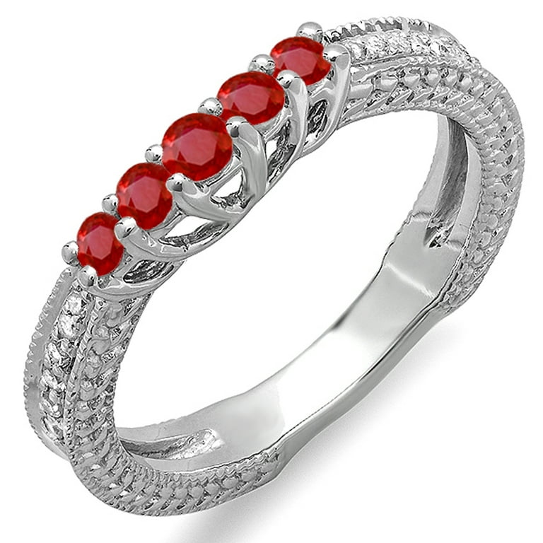 Adorable 10k ruby hot and diamond ring sz 7