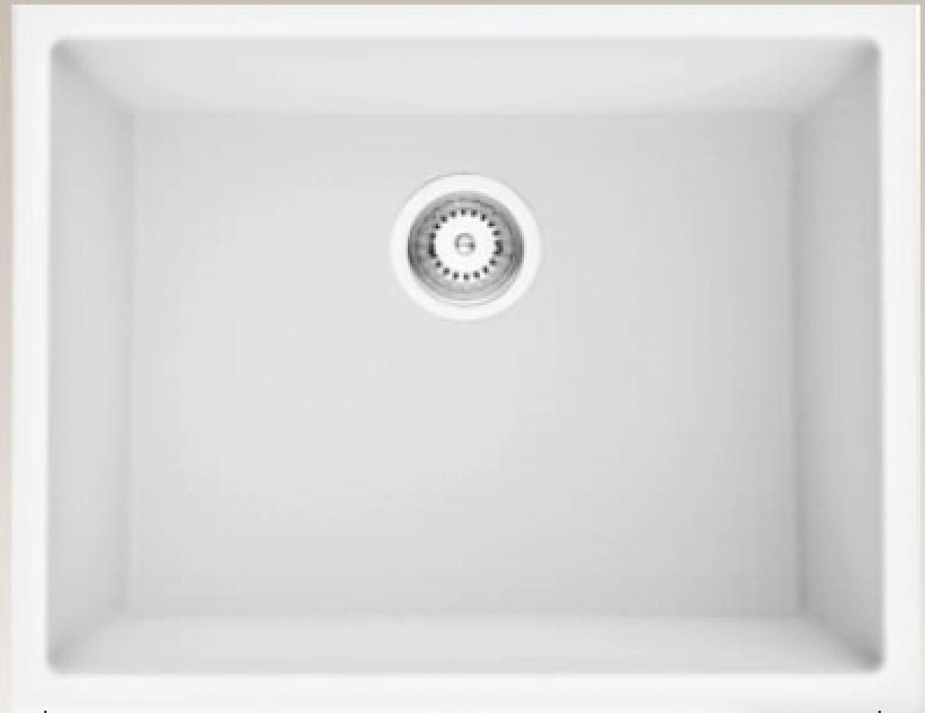 American Imaginations 20-in. W CSA Approved White Granite Composite Kitchen Sink With 1 Bowl