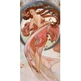 thumbnail image 2 of Mucha, Alphonse 18x32 Black Ornate Wood Framed with Double Matting Museum Art Print Titled - La-danse, 2 of 4