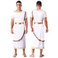 thumbnail image 1 of TiaoBug Robe Romaine Grecque Ancienne pour Hommes, Décoration Rétro Dorée, Longue Robe Blanche m, 1 of 6