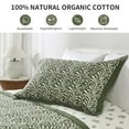 DDUOXIN King Size Quilt Bedspread 100 Cotton Avocado Green & White