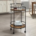 thumbnail image 6 of Designs2Go Charlie Serving Bar Cart in Walnut Wood Finish and Black Metal Frame, 6 of 9