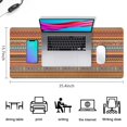 thumbnail image 5 of Long Mouse Pads for Desk,Orange Ethnic Stripe Pattern Desk Mats on Top Of Desks, Desk Mouse Pad Extra Large with 3mm Non-Slip Base and Stitched Edge for Gaming,Office,Work,Home 35.4"x15.7", 5 of 6