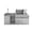 Silver 85", variant on CTOSPOATO 101-Inch 6-Burner 85000 BTU Propane Gas Grill Island,304 Stainless Steel Outdoor Kitchen with Granite Countertop,Refrigerator and Rotisserie Kit,Silver