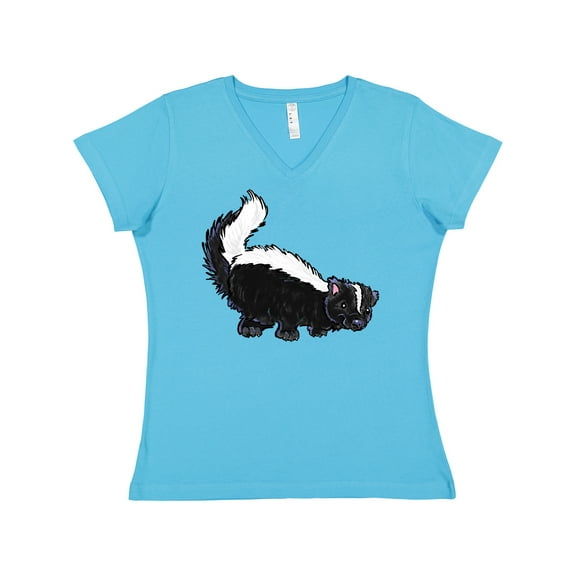 Inktastic Animals Cute Skunk Women's V-Neck T-Shirt