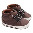 thumbnail image 2 of LYHaoo Baby Sneakers Soft Sole First Shoes For High Top Casual Toddler Shoes Lightweight Breathable Comfortable Learning Walking Shoes Sizes 11 Toddler Brown(0-6 Months), 2 of 6