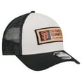 thumbnail image 3 of Men's New Era Stone/Black San Francisco Giants Text A-Frame Trucker 9FORTY Hat, 3 of 5