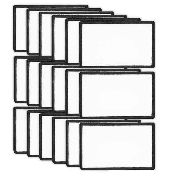 18 Sublimation Decorative Blank Products, Fabric Ironing Custom Patches, DIY Personalized Clothes Patch Backpack Hat Bag,18 x rectangular sublimation blank patches,White