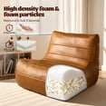 thumbnail image 2 of Toject Giant Bean Bag Chair, Faux Leather Memory Foam Floor Sofa for Adults, Ergonomic Back Support, No Assembly Needed, Lightweight Lounger for Living Room Bedroom Dorm Office, Black, 2 of 6