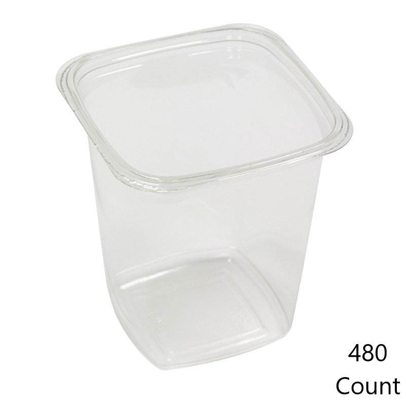 Pactiv PWP APET Plastic Tamper Resistant Square Cake Container Clear